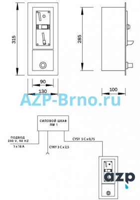 Монетный автомат для автоматической стиральной машины MAP 1 AZP Brno Чехия (фото, схема)
